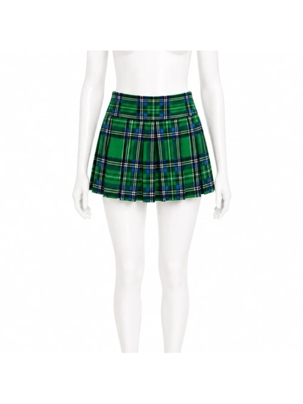 Irish School girl costume plaid patterned pleated mini skirt kilt Halloween sexy